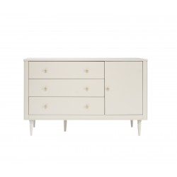 Komoda dziecięca 3 szuflady + 1 drzwi Pinio Petite – komoda do pokoju dziecka z opcją przewijaka, szampańska