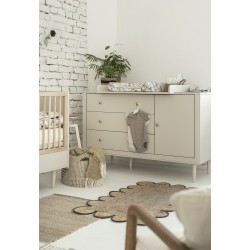 Komoda dziecięca 3 szuflady + 1 drzwi Pinio Petite – komoda do pokoju dziecka z opcją przewijaka, szampańska