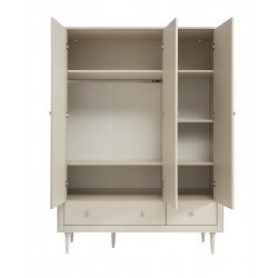 Szafa dziecięca 3-drzwiowa z szufladami Pinio Petite – drewniana szafa do pokoju dziecka