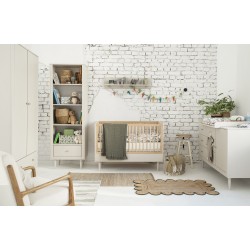 Łóżeczko dziecięce Pinio PETITE 140×70 cm – tapczanik 2w1, rosnące łóżko, drewniane, regulowane