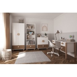 Szafa biała z szuflada loft - zestaw mebli dziecięcych