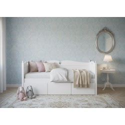 Łózko Bella z szufladami 200 x 90 biale w pokoju dzieciecym