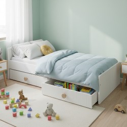 Nowoczesne łóżko dziecięce LOFT z szufladami – tapczan jednoosobowy 160x80