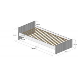 Nowoczesne łóżko dziecięce LOFT – tapczan jednoosobowy 200x90 - wymiary