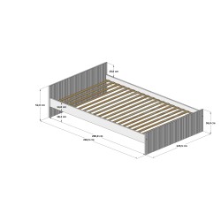 Nowoczesne łóżko dziecięce LOFT z szufladami – tapczan jednoosobowy 200x120 - wymiary bez szuflad
