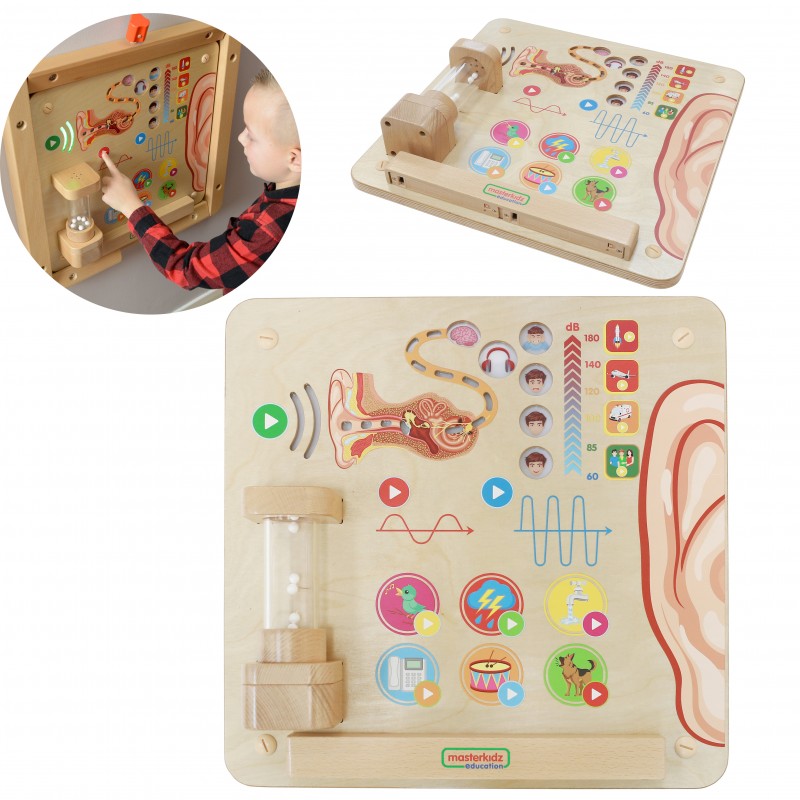 MASTERKIDZ Tablica Edukacyjna Zmysł Słuchu Montessori