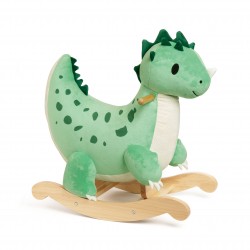 CLASSIC WORLD Miękki Pluszowo-Drewniany Bujak Dinozaur na Biegunach