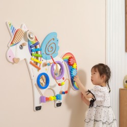 VIGA Drewniana Tablica Sensoryczna Manipulacyjna Jednorożec Certyfikat FSC Montessori