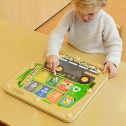 MASTERKIDZ Tablica Magnetyczna Segregowanie Odpadów Ciężarówka do Recyklingu Montessori