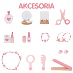 WOOPIE GREEN Drewniana Toaletka z Lustrem i Akcesoriami