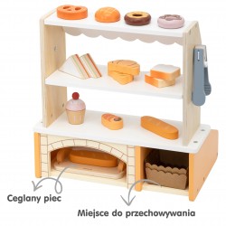 VIGA Drewniana Mini Piekarnia Sklepik Stragan z Wypiekami 16el.