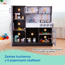 TOOKY TOY Kuchnia Drewniana Nowoczesna Akcesoria