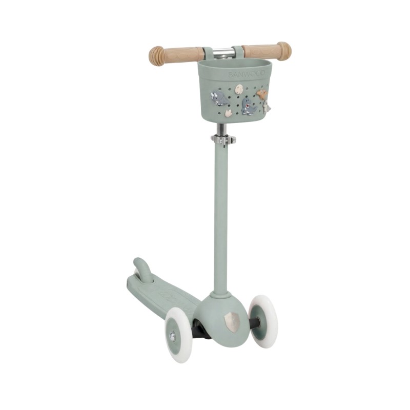 Banwood Hulajnoga ECO z koszykiem Pin & Ride Clay