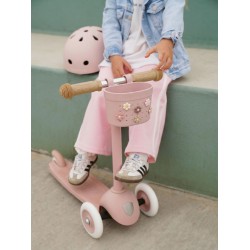 Banwood Hulajnoga ECO z koszykiem Pin & Ride Dusty Rose