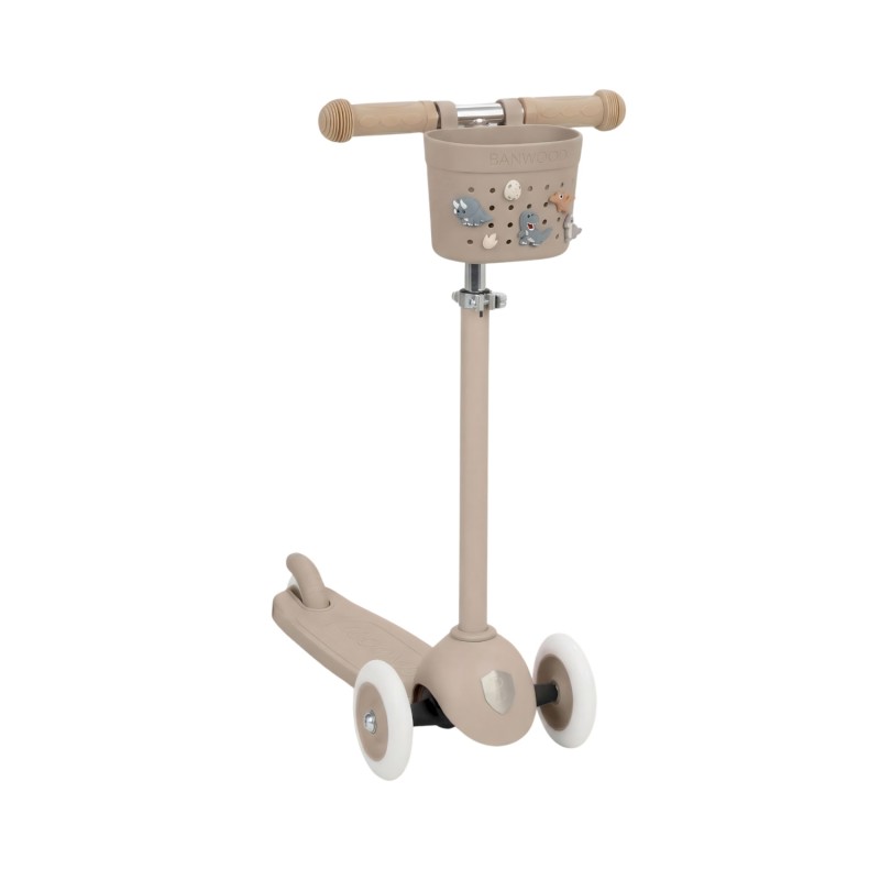 Banwood Hulajnoga ECO z koszykiem Pin & Ride Sand
