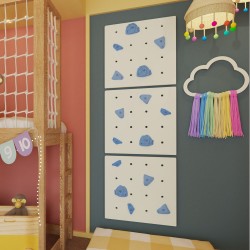 Ścianka Wspinaczkowa dla Dzieci do Domu Montessori Biała - niebieskie kamienie