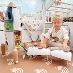CLASSIC WORLD Drewniana Rakieta Domek dla Dzieci + Figurki 51el.