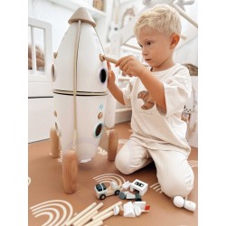 CLASSIC WORLD Drewniana Rakieta Domek dla Dzieci + Figurki 51el.