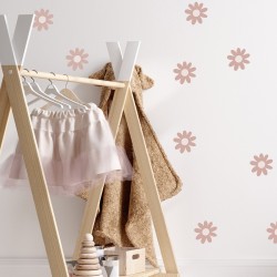 Naklejki na Ścianę Kwiaty Stokrotki Boho – Dekoracja Pokoju Dziewczynki