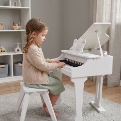 CLASSIC WORLD Duże Pianino Fortepian dla Dzieci z Krzesełkiem i Książeczką do Nauki