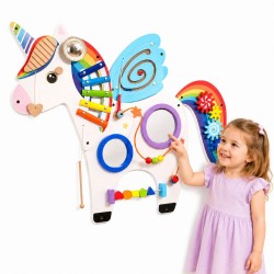 VIGA Drewniana Tablica Sensoryczna Manipulacyjna Jednorożec Certyfikat FSC Montessori
