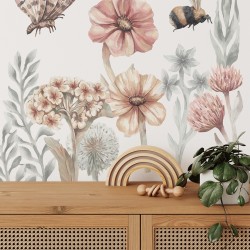 Naklejki na ścianę Kwiaty Polne – Dekoracja Pokoju Dziecka Boho Zestaw II