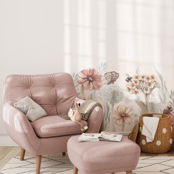Naklejka na ścianę Polne Kwiaty do pokoju dziecka – Styl Boho