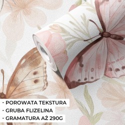 Tapeta dla dzieci motyle małe pokój dla dziewczynki