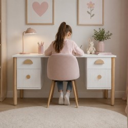 Nowoczesne biurko LOFT białe z szufladami
