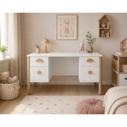 Nowoczesne biurko LOFT białe z szufladami