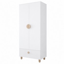 Szafa dwudrzwiowa LOFT biała z szufladą