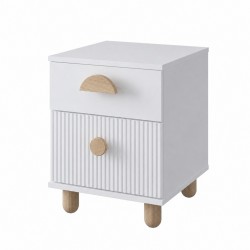 Szafka nocna LOFT biała 57 cm z dwiema szufladami