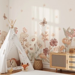 Tapeta dla dzieci kwiaty boho – małe