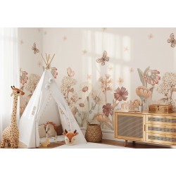 Tapeta dla dzieci kwiaty boho – małe