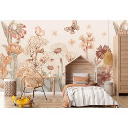 Tapeta dla dzieci kwiaty boho – duże