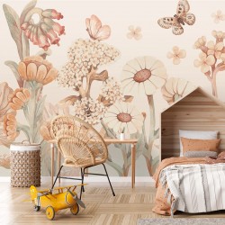Tapeta dla dzieci kwiaty boho – duże