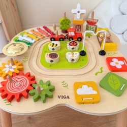 VIGA PolarB Stół Stolik Edukacyjny Aktywności Piramidka Cymbałki Sensoryka Montessori
