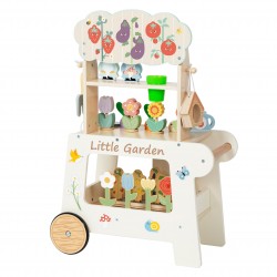 TOOKY TOY Wózek Ogrodowy Sklepik Drewniany Montessori 57el