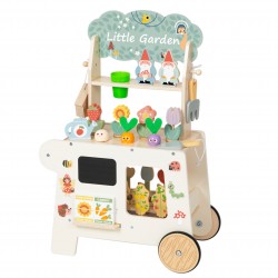TOOKY TOY Wózek Ogrodowy Sklepik Drewniany Montessori 57el