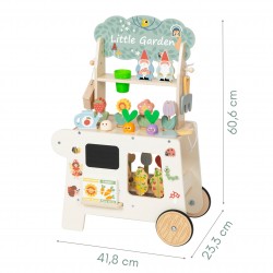 TOOKY TOY Wózek Ogrodowy Sklepik Drewniany Montessori 57el