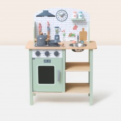 TOOKY TOY Zielona Drewniana Kuchnia z Akcesoriami