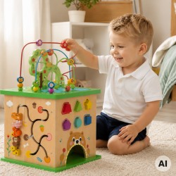 TOOKY TOY Kostka Edukacyjna Sorter Labirynt Przeplatanka Zwierzątka