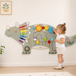 VIGA Ścienny Panel Aktywności Dinozaur Triceratops Tablica 18m+