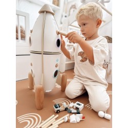 CLASSIC WORLD Drewniana Rakieta Domek dla Dzieci + Figurki 51el.