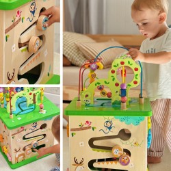 TOOKY TOY Kostka Edukacyjna Sorter Labirynt Przeplatanka Zwierzątka