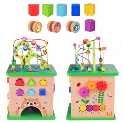 TOOKY TOY Kostka Edukacyjna Sorter Labirynt Przeplatanka Zwierzątka
