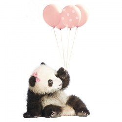 Naklejka Panda Balony Róż