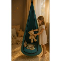 Huśtawka Kokon dla Dzieci  morski VELVET – Fotel Wiszący