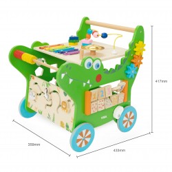 VIGA Drewniany Pchacz Edukacyjny Krokodylek 12w1