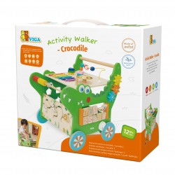 VIGA Drewniany Pchacz Edukacyjny Krokodylek 12w1